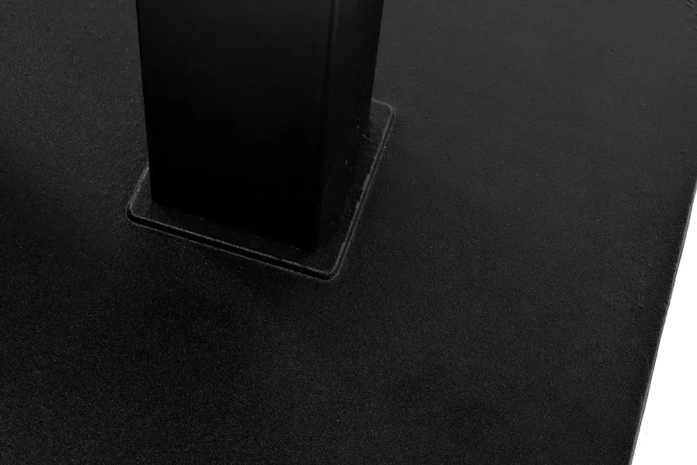 "Каффе" обеденный стол из HPL 140х70см, цвет "серый гранит", подстолье двойное черное