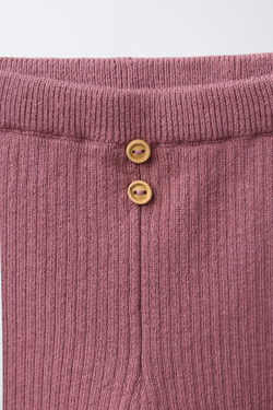 ZARA ЛЕГИНСЫ В РУБЧИК С ПУГОВИЦАМИ, РОЗОВЫЙ