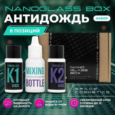Space Cosmetics Nano glass box - двухкомпонентное нанопокрытие для стекол 15+15 мл (набор)