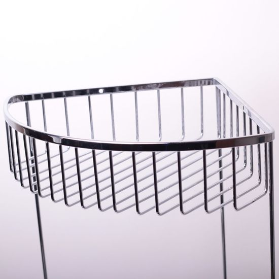 Полка для ванной 3-ярусная угловая Besser BS 8511E (24х24х61 см) из хромированной стали