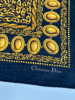 Платок чёрный с цепями Christian Dior