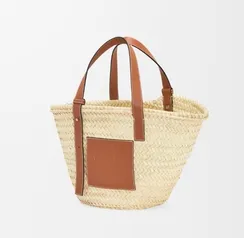 Сумка-корзина LOEWE из пальмовых листьев и телячьей кожи