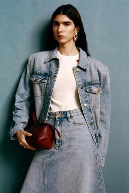 ZARA X WILLY CHAVARRIA ДЖИНСОВАЯ КУРТКА, СВЕТЛО-ГОЛУБОЙ