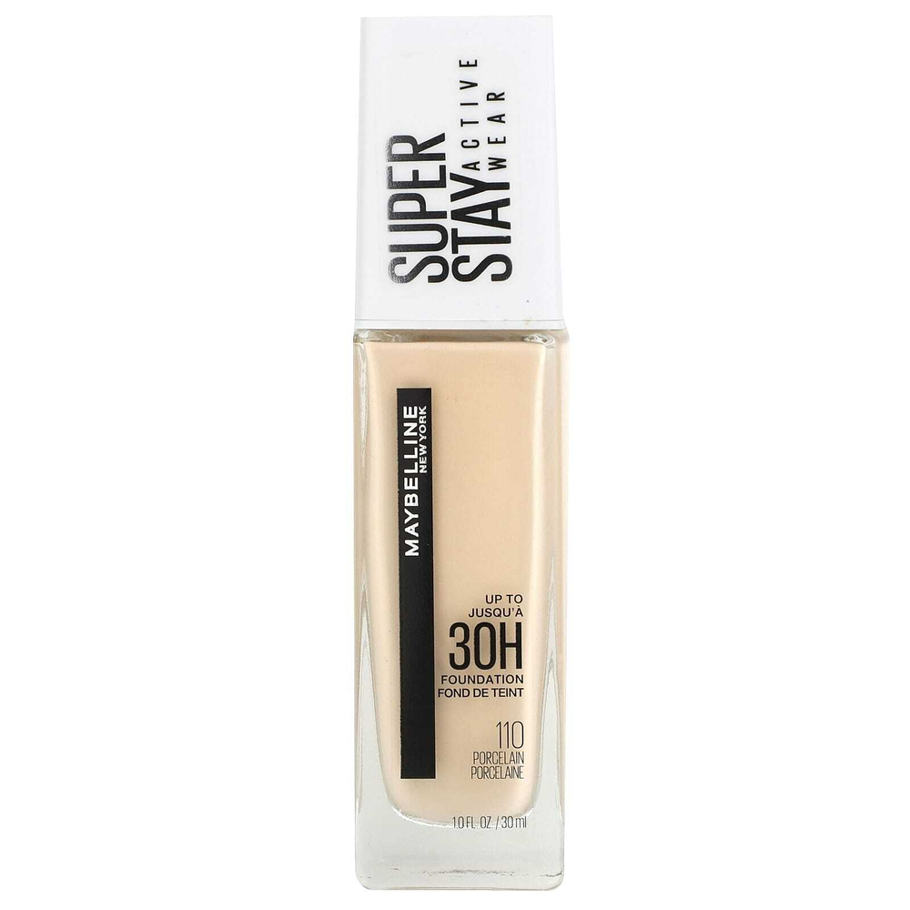 Maybelline, Super Stay, тональная основа для активного ношения, фарфор 110, 30 мл (1 жидк. унц.)
