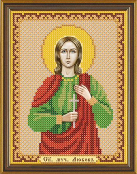 Ткань с рисунком  "Нова Слобода" №1 для вышивания бисером, 13 см х 17 см