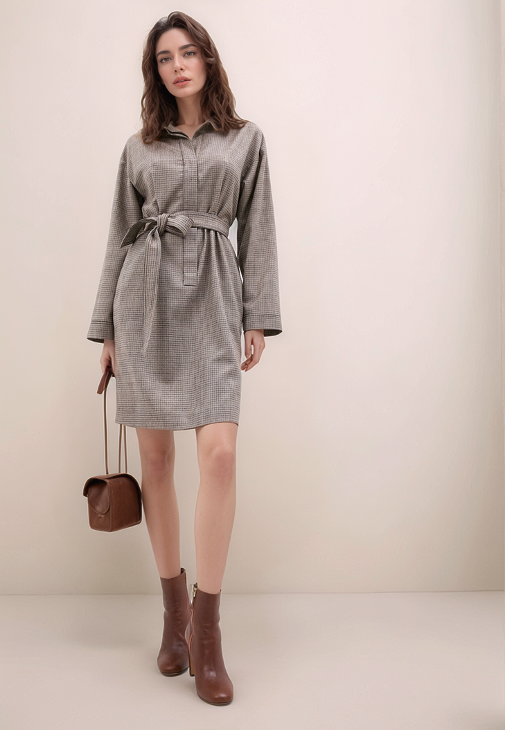 Платье из шерсти с поясом Max Mara
