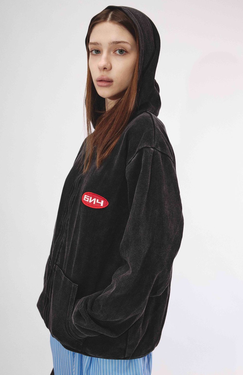 Худи БИЧ Классическое Zip черное