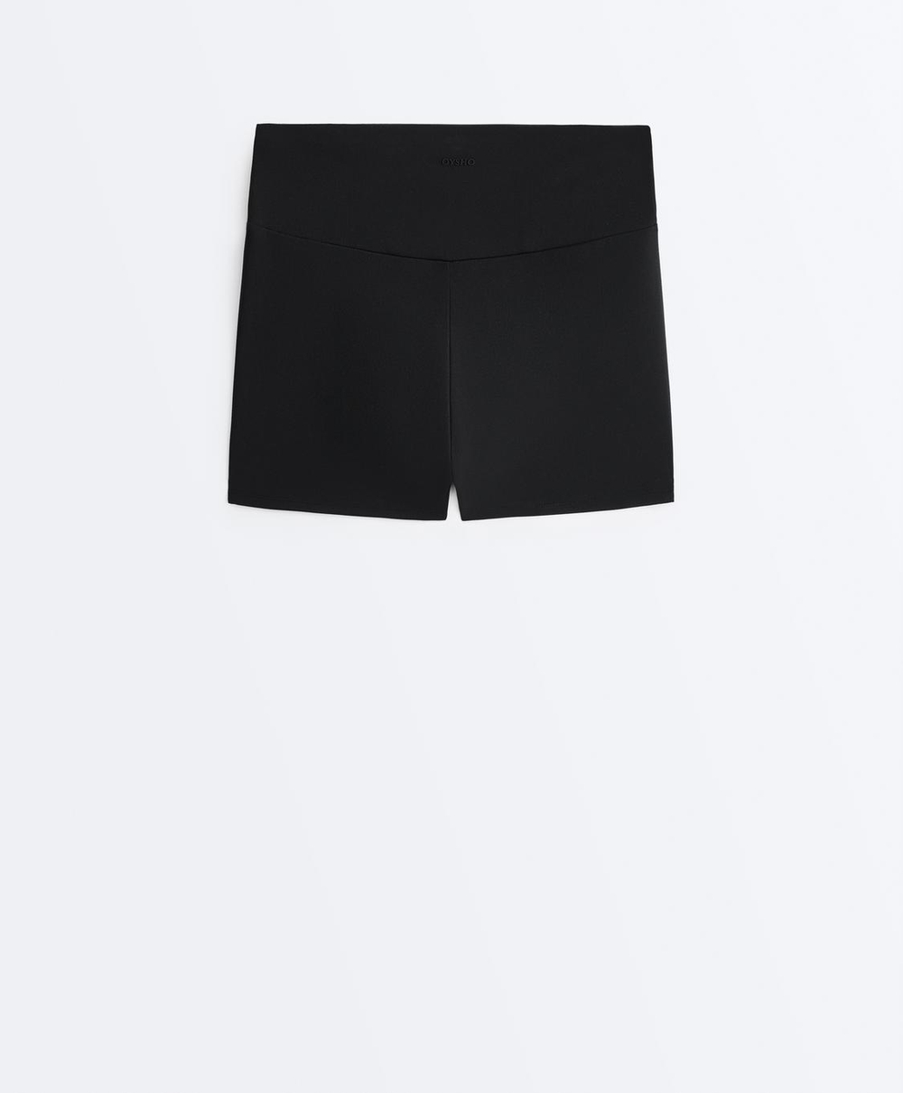 OYSHO Шорты Comfortlux с высокой посадкой 5 см, черный