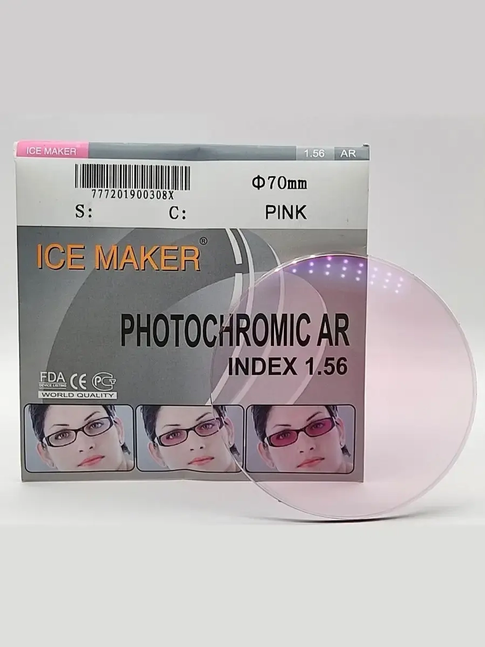Линза для очков стигматич. 1шт  ICE MAKER -0.25 d 70 ind 1.5