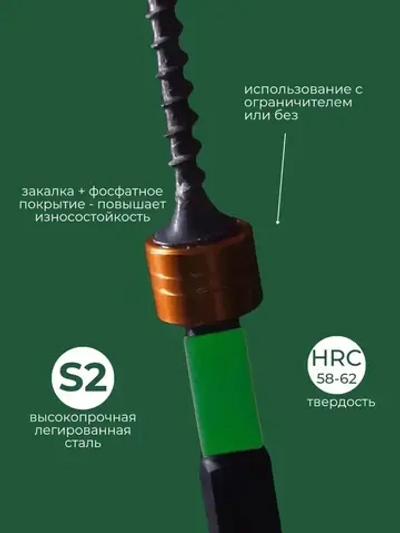 Биты для шуруповерта с магнитным ограничителем PH2x50мм