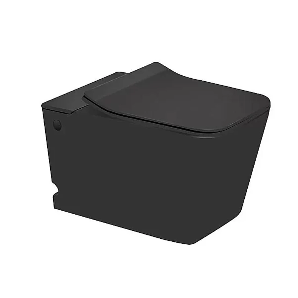 Унитаз подвесной SantiLine SL-5032MB черный матовый, безободковый, с крышкой микролифт