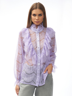 Блуза кружево с жабо