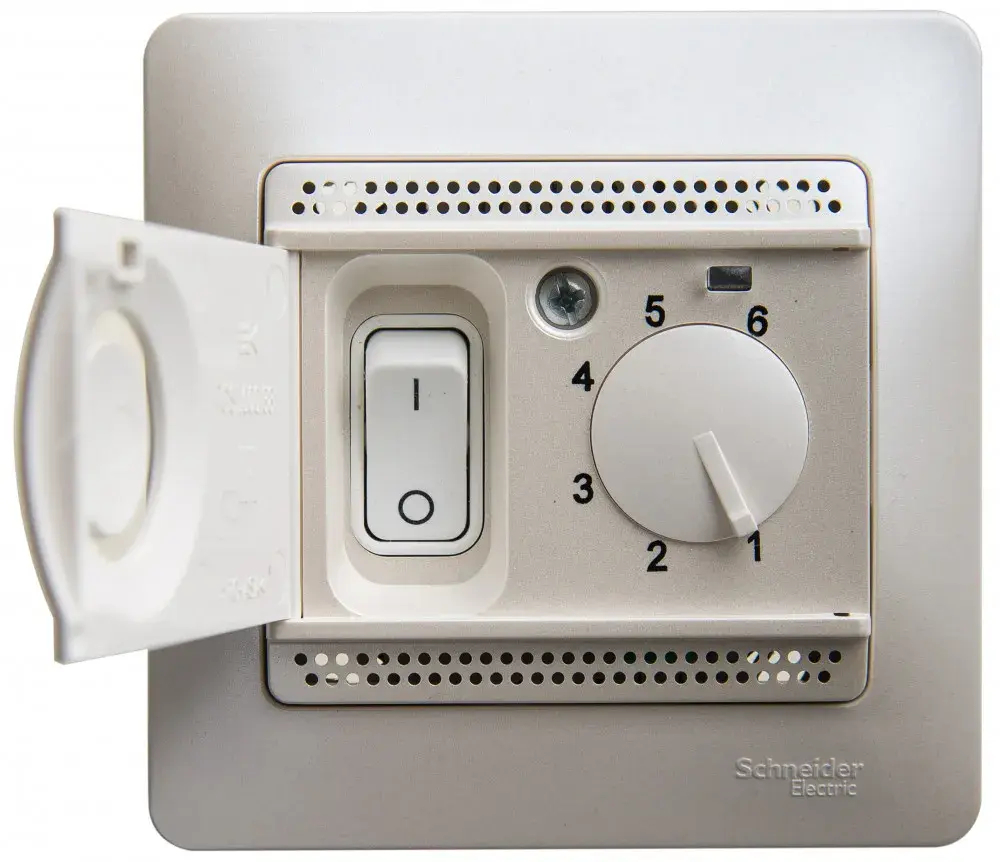 GLOSSA ТЕРМОСТАТ электронный для теплого пола с датчиком, 10A, в сборе, ПЕРЛАМУТР