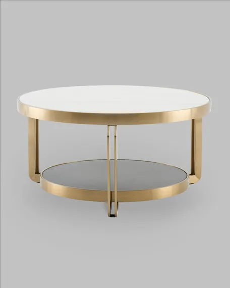 Журнальный столик Калисто 90*90 см светлая и темная керамика