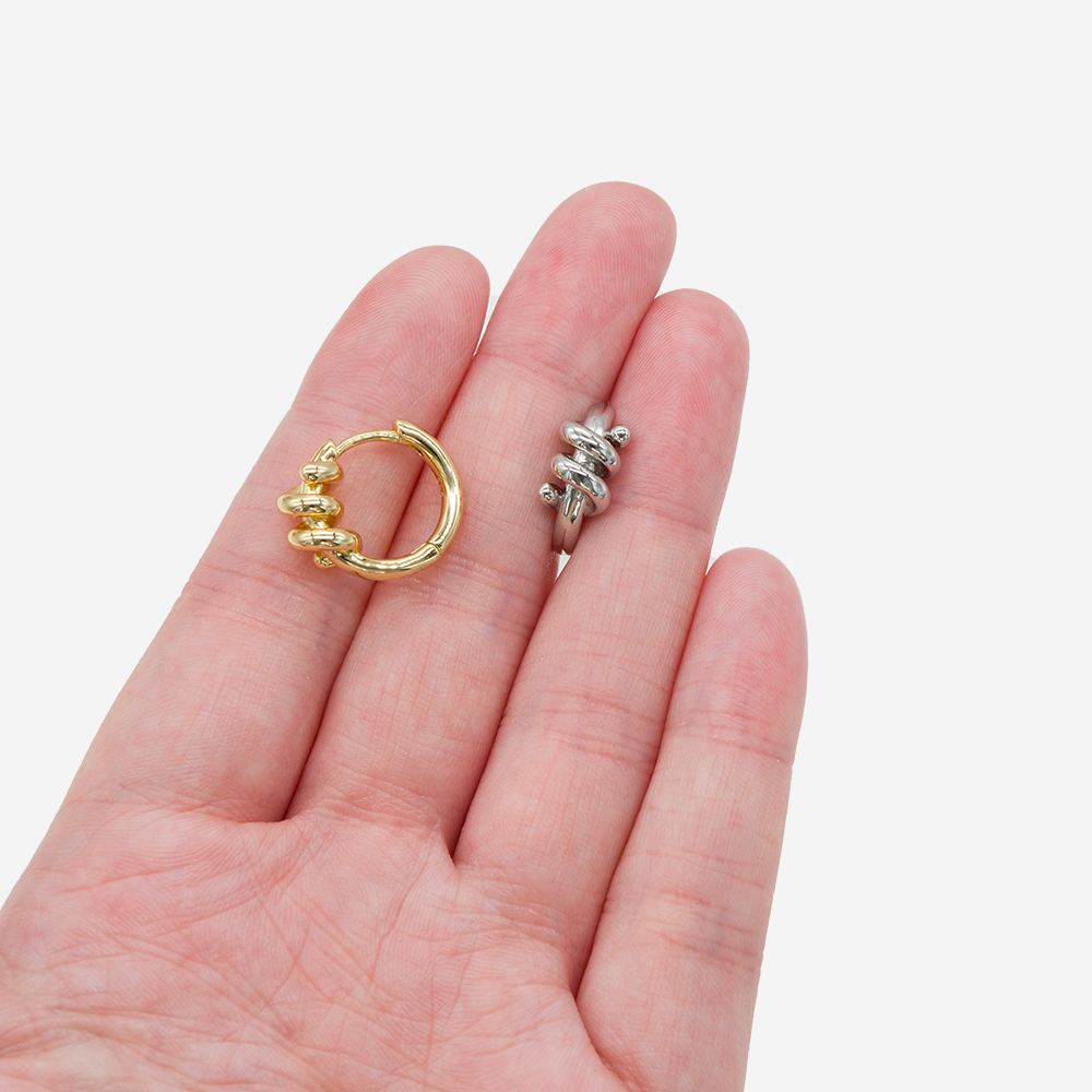 Швензы-кольца "Пружинка" 15*7мм, позолота