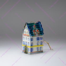 Фарфоровая елочная игрушка "Голландский домик"