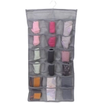 Органайзер двухсторонний подвесной для хранения вещей с крючком «ИДЕЯДОМА», цвет серый, 24 кармашка, 75*39см