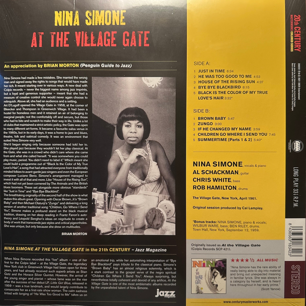 Nina Simone - At The Village Gate (Европа 2021г.) Blue