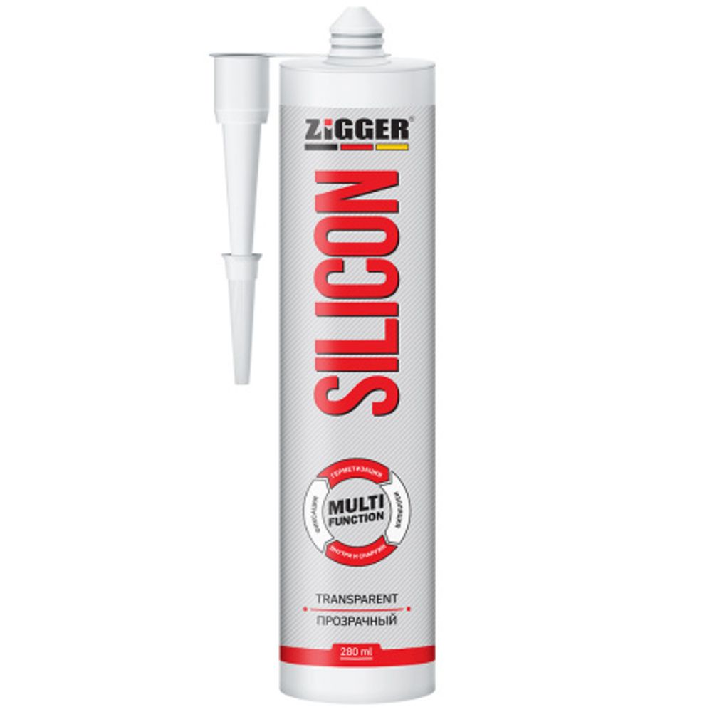 Силикон «ZIGGER» MULTIFUNCTION, прозрачный, 280 мл, 24 шт