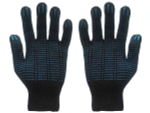 Перчатки х/б 5 нитей 10 класс 132ТЕКС черные с пвх точка