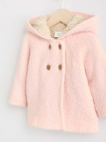 Кардиган флисовый с капюшоном для девочки Next N29-347, Розовый