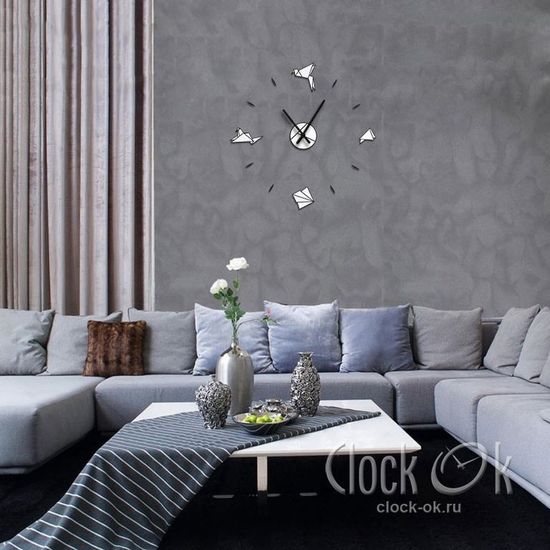 Настенные 3D часы Origami