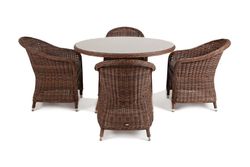 "Равенна" обеденная группа плетеная, цвет коричневый