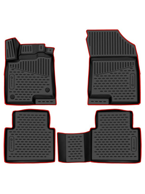 Коврики в салон для, HAVAL Jolion 2021-, 4WD, Внед, 5 дв., 4шт. (красный кант, полиуретан) KANT.ELEM3DA66905210K.RD