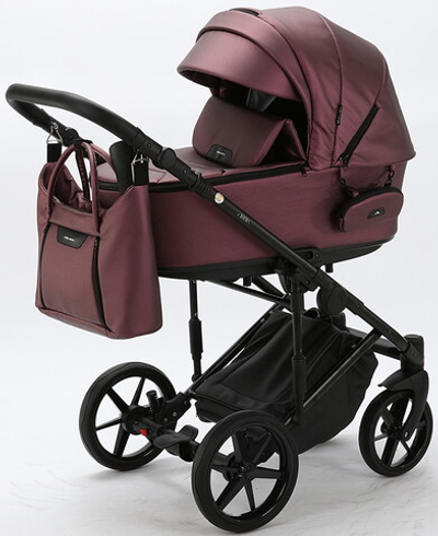 Детская коляска Adamex Zico Deluxe 2 в 1 Z-SM08 Т.СИРЕН.ПЕРЛ КОЖА