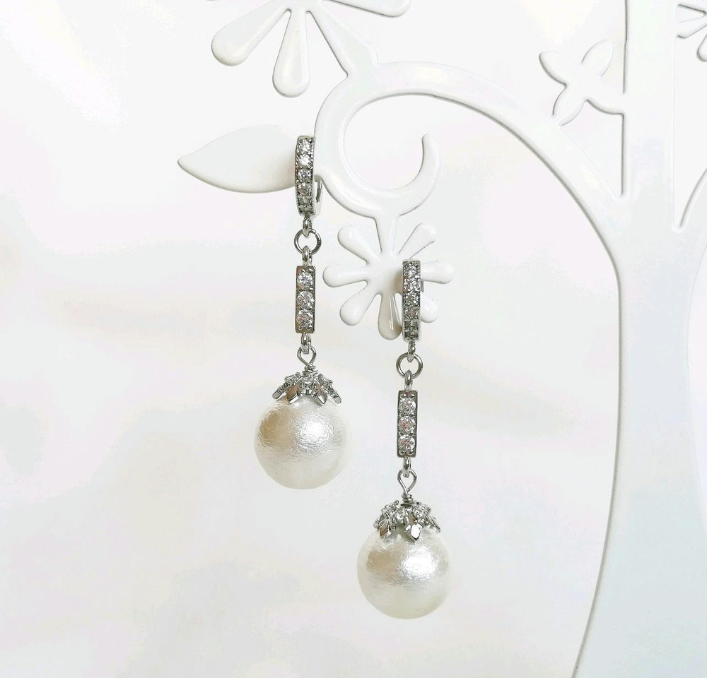 Серьги свадебные с жемчугом