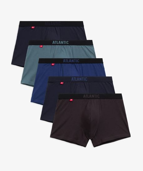 Трусы мужские боксеры (5шт), Atlantic 5SMH-004, графитовый + аквамарин + темно-голубой + темно-синий + эспрессо