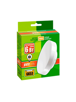 Лампа светодиодная PLED-ECO 6Вт таблетка матовая 3000К тепл. бел. GX53 460лм 230В JazzWay 2851987