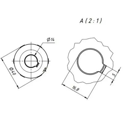 Муфта кулачковая соединительная GE-40-66-14*16