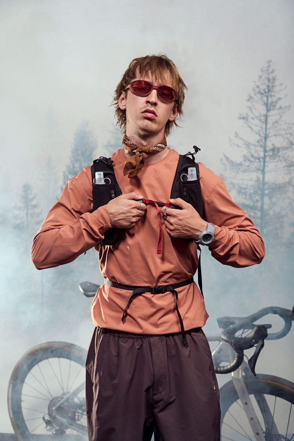 Лонгслив Nothomme Blue Drawstring Training "Orange"