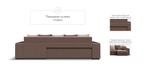 Угловой диван Дубай Велюр Монолит мокко, Велюр Монолит латте