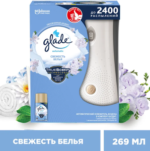 ОСВЕЖИТЕЛЬ ВОЗДУХА GLADE AUT АВТ ОСВ СВЕЖЕСТЬ БЕЛЬЯ 175ГР КОМПЛ