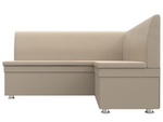 Диван кухонный угловой Уют правый угол, Бежевый, Экокожа, 28383