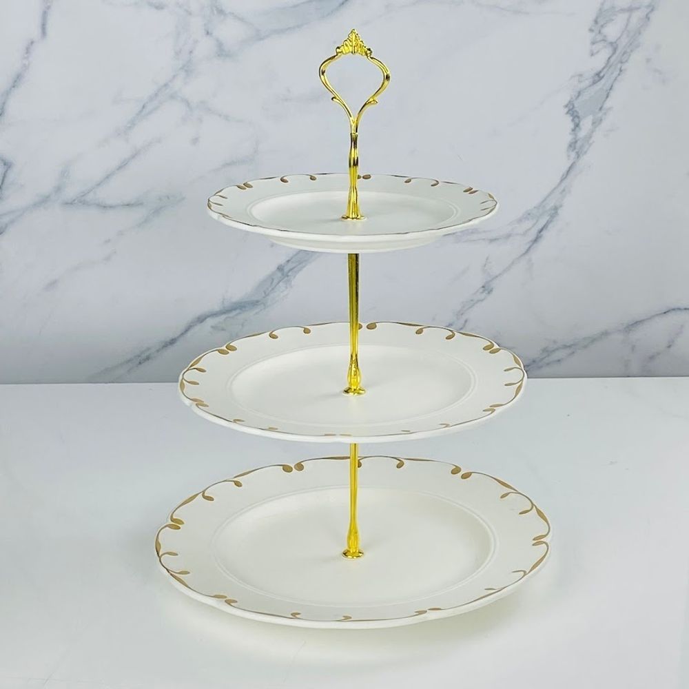 Lenardi 102-097 Трехъярусная этажерка АЛЕКСАНДРИЯ в под.уп.(х12)Фарфор