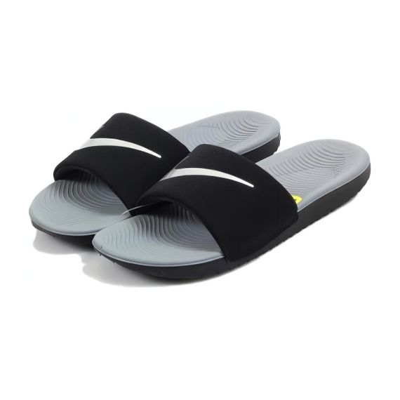 Nike Kawa Slide 'Black Metallic Silver'