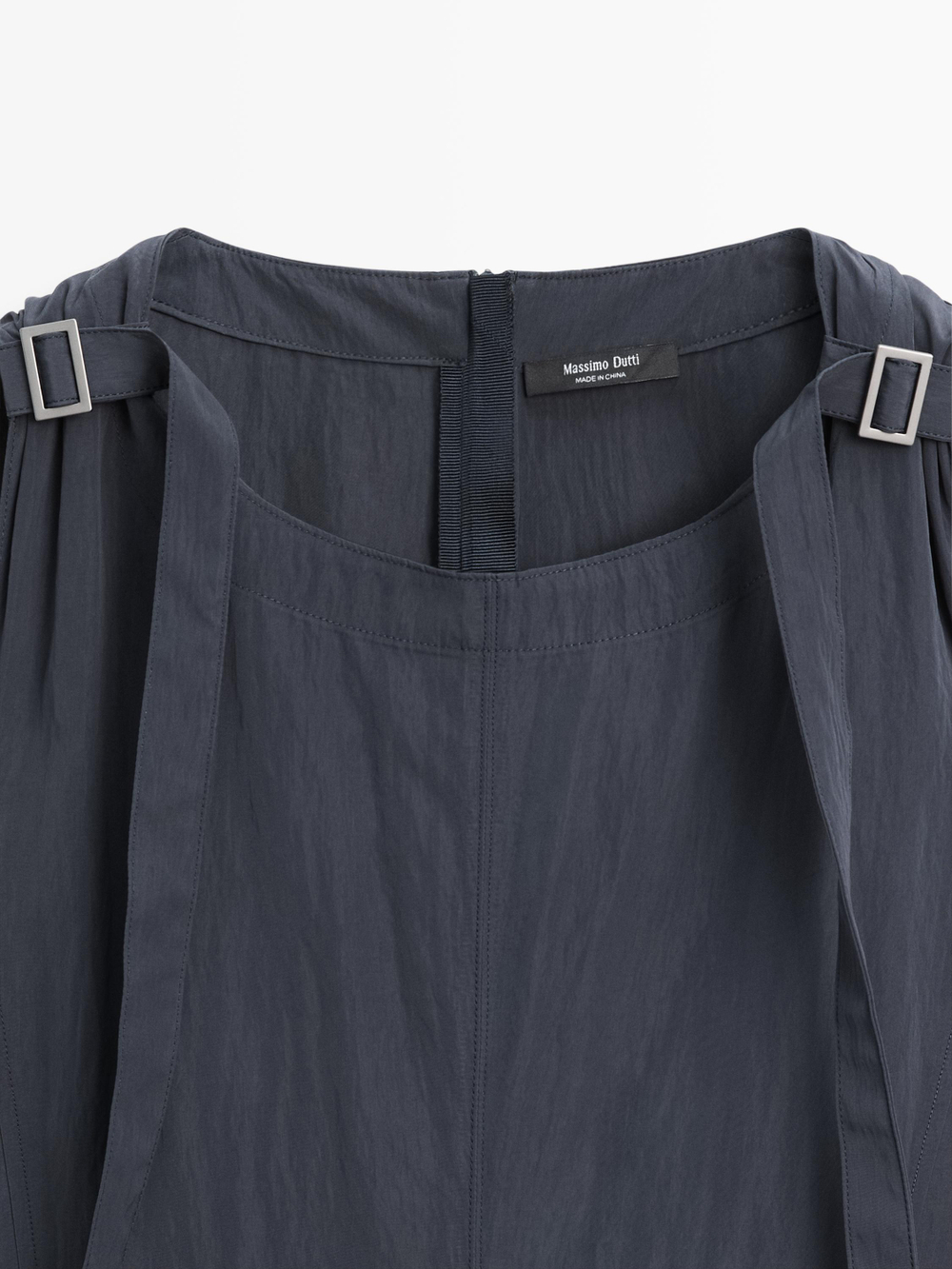 Massimo Dutti Струящееся платье миди, серый