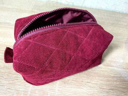 Косметичка бордовая, ручная работа