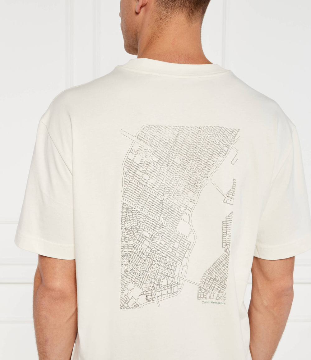 Футболка CITY GRID MAP CALVIN KLEIN JEANS - экрю(J30J325689)