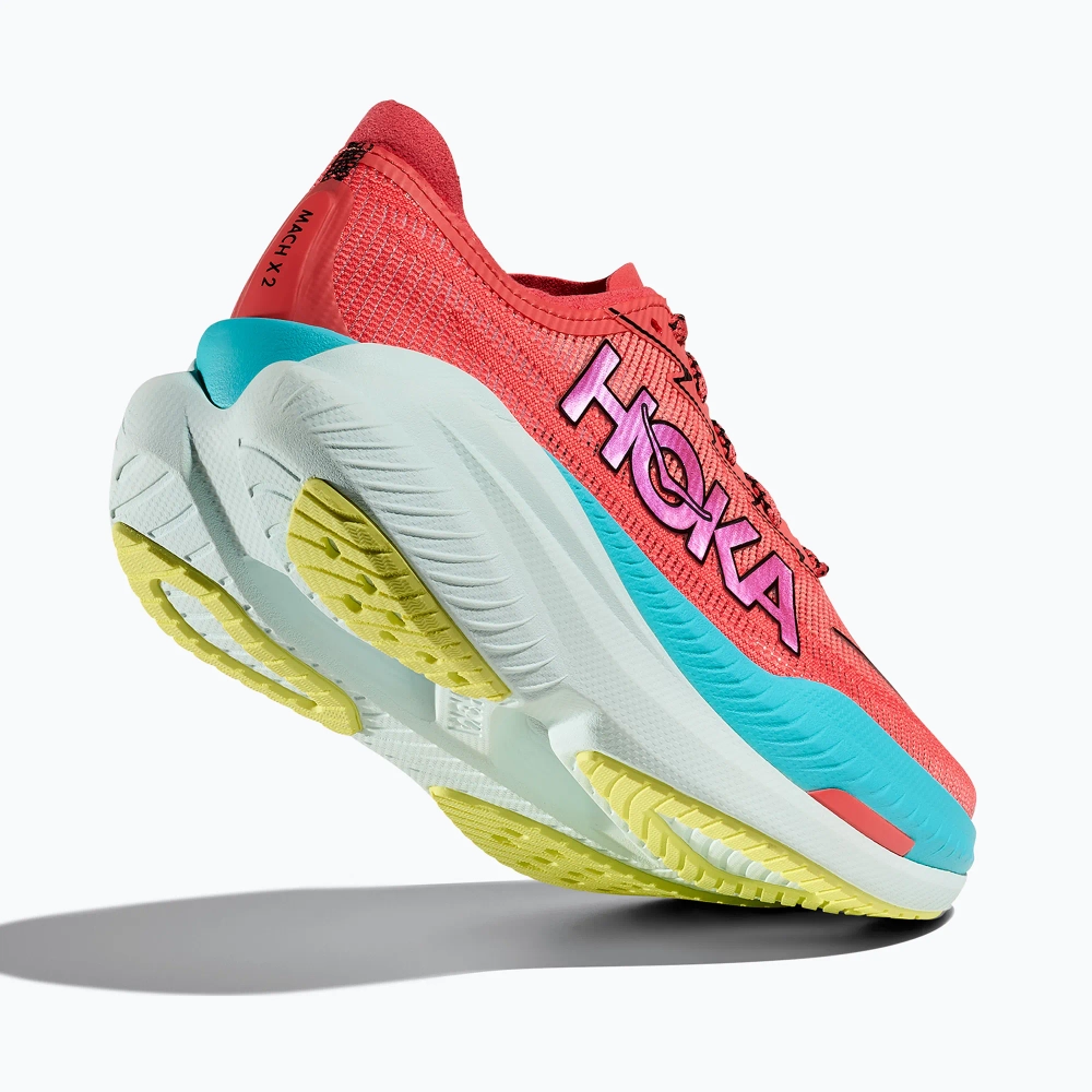 Женские кроссовки для бега HOKA Mach X 2 grapefruit/electric coral