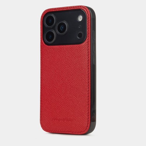 Чехол-накладка для iPhone 17 Pro - кожа теленка сафьяно, красный