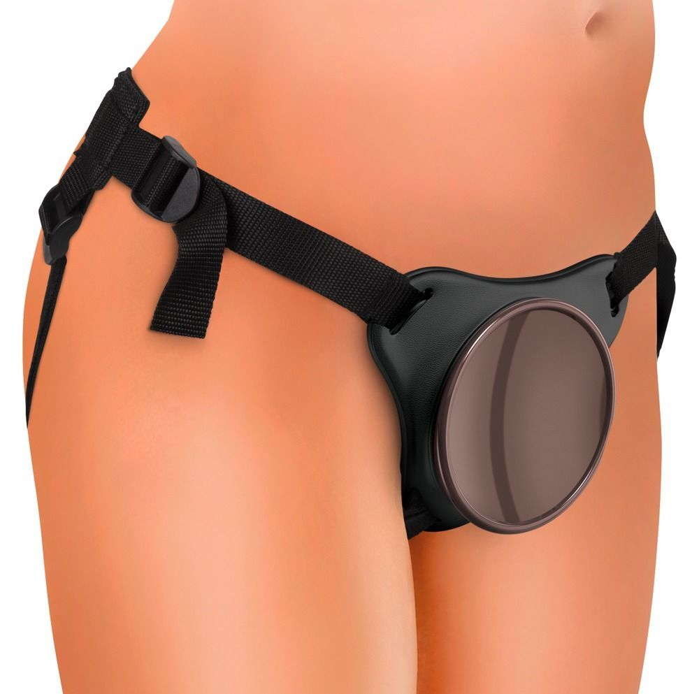 Страпон-система Deluxe Silicone Body Dock Kit - 22 см. (Цвет: телесный с черным)