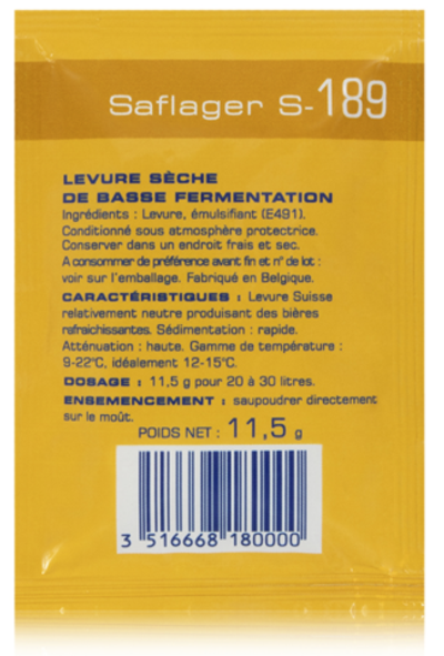 Пивные дрожжи Fermentis "Saflager S-189", 11,5г