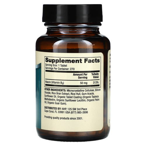 Dr. Mercola, ниацин, витамин B3, 50 мг, 270 таблеток
