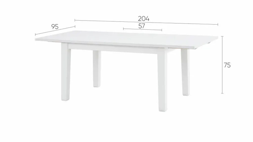 Стол раздвижной  -  аналог IKEA/STORNÄS/СТОРНАС /ШАНЬ/ ИКЕА,  147/204x95см, белый