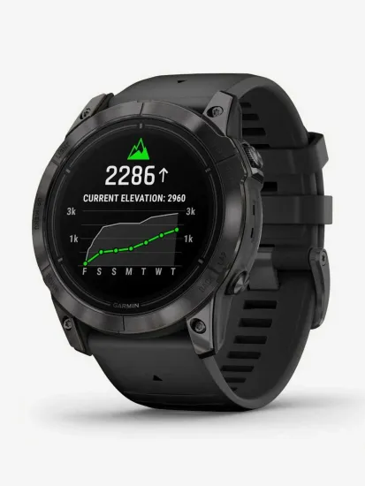 Смарт-часы GARMIN Epix PRO (Gen 2) Sapphire Edition 51 мм, титановый угольно-серый, DLC, черный силиконовый ремешок