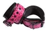 Розовые оковы на ноги Sinful Ankle Cuffs (Цвет: розовый с черным)